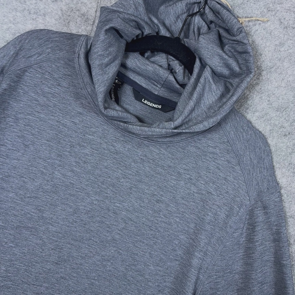 Legends Redondo Hoodie Mens Sz L Heathered Blue Gray Pocket Moisture Wick Soft